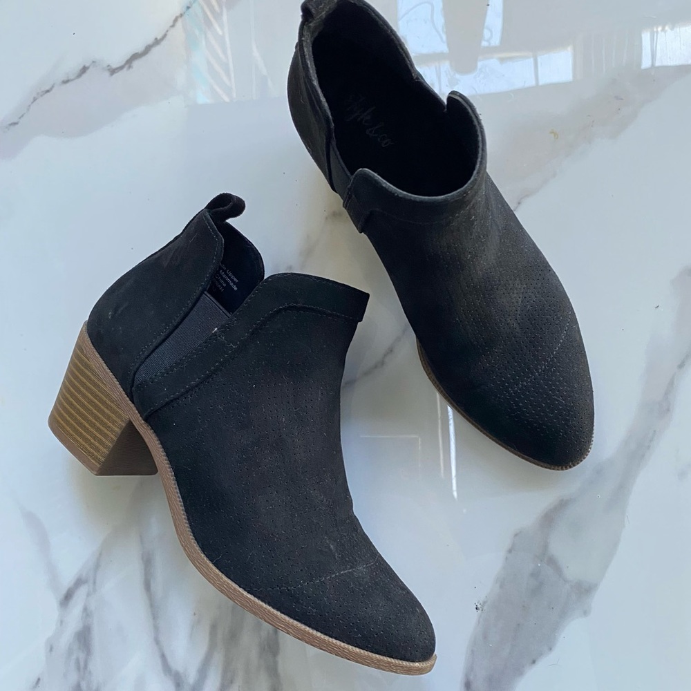 Style & co black ankle boots